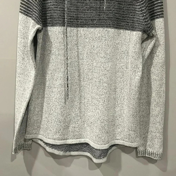 [L]Never Lose Hedge Two Tone  Gray Knit Pull Over Hoodie Sweater - Picture 5 of 7